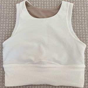 Long White Lululemon Sports Bra